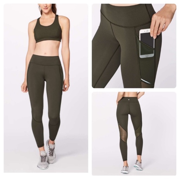 'Fast and Free' Dark Green Lululemon Leggings - Picture 5 of 6